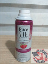 Load image into Gallery viewer, Pure Silk Shave Cream Raspberry mist aloe infusion moisturizers skin 5 oz (142g) U.S.A
