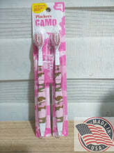 Load image into Gallery viewer, Plackers Camouflage 2-Pack Soft Toothbrushes For Kids Value Pack (PINK CAMO)