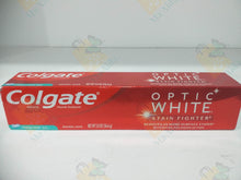 Load image into Gallery viewer, Colgate Optic White Teeth Whitening Toothpaste, Stain Fighter, Fresh Mint Gele (2 oz)56.6g