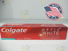 Load image into Gallery viewer, Colgate Optic White Teeth Whitening Toothpaste, Stain Fighter, Fresh Mint Gele (2 oz)56.6g