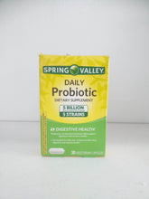 Load image into Gallery viewer, Spring Valley Daily Probiotic 5 Billion 5 Strain Dietary Supplement, 30 count