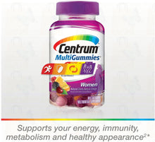Load image into Gallery viewer, Centrum MultiGummies Gummy Multivitamin for Women, Multivitamin/Multimineral Supplement
