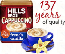 Load image into Gallery viewer, Hills Bros. Instant Cappuccino Mix, Fat Free French Vanilla Cappuccino Mix