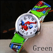 Load image into Gallery viewer, Children's Cartoon Watch Spiderman Leather Strap Quartz Watch