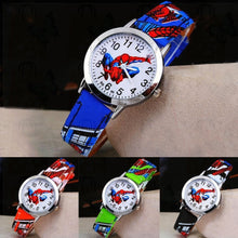 Load image into Gallery viewer, Children's Cartoon Watch Spiderman Leather Strap Quartz Watch