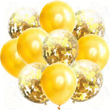Load image into Gallery viewer, 10pcs/lot Mix Rose Gold Confetti Balloons Birthday Party Decorations
