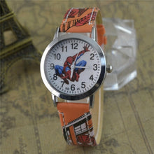 Load image into Gallery viewer, Children's Cartoon Watch Spiderman Leather Strap Quartz Watch