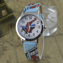 Load image into Gallery viewer, Children's Cartoon Watch Spiderman Leather Strap Quartz Watch