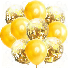 Load image into Gallery viewer, 10pcs/lot Mix Rose Gold Confetti Balloons Birthday Party Decorations