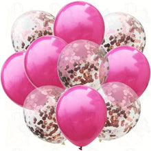 Load image into Gallery viewer, 10pcs/lot Mix Rose Gold Confetti Balloons Birthday Party Decorations