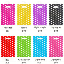 Load image into Gallery viewer, 10pcs 16*25cm Party Gift Bags With Handles Cake Dot Pattern Colorful Plastic Bag