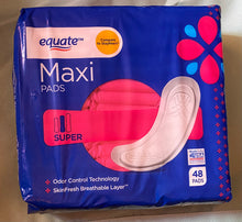 Load image into Gallery viewer, Equate Maxi Pads napkin, Super (48 Count)