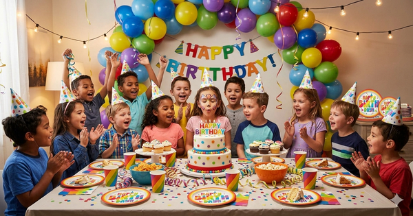Happy Birthday Disposable Paper Plates, 9", Multicolor, 10 Pieces, by Way To Celebrate