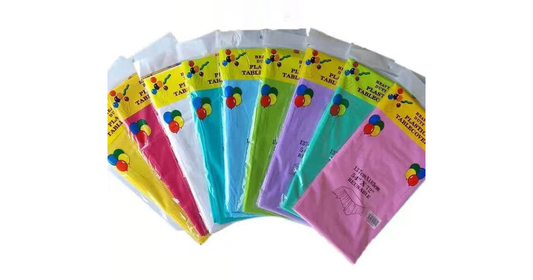 Home Party Table Cover Disposable Plastic Tableware 137x183cm Solid