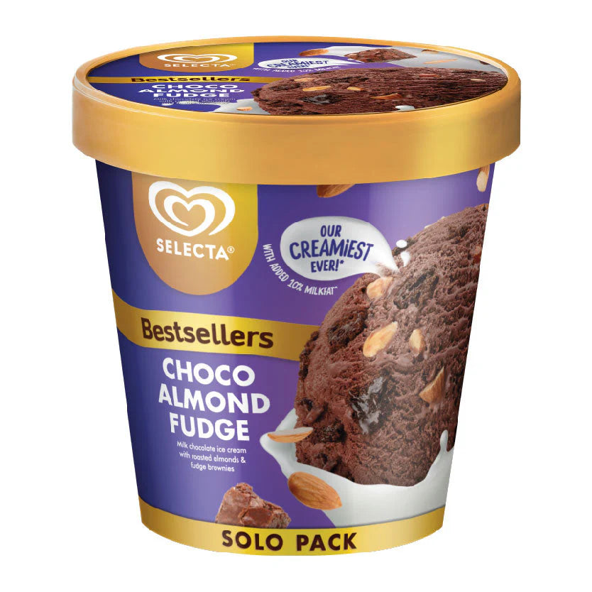 Selecta Supreme Choco Almond Fudge Ice Cream Pint 450ml