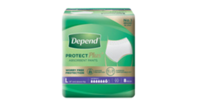 Depend Protect Plus Absorbent Pants Large 8pcs