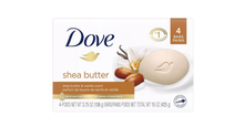 Load image into Gallery viewer, Dove Beauty Bar Soap Shea Butter w/ Vanilla Scent, 3.75 oz 4 Bars
