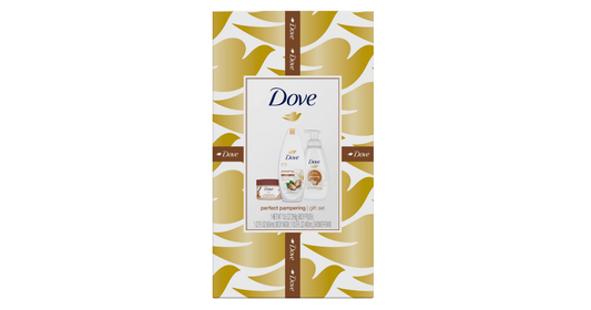 Dove Perfect Pampering Bath and Body Giftset with Polish, Wash, and Shower Foam, 3 Count