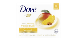 Dove Purely Pampering Mango Butter and Almond Butter Moisturizing Beauty Soap Pack of 8 Bars