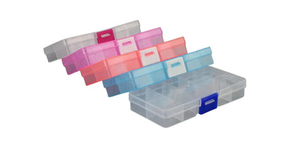 10 Grid Plastic Transparent Storage Box Jewelry Manicure Container