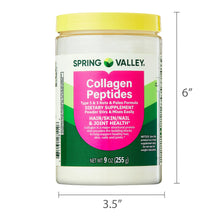 Load image into Gallery viewer, Spring Valley Collagen Peptides Type 1 &amp; 3 Dietary Supplement Powder for Hair/Skin/Nails, 9 oz (255g)
