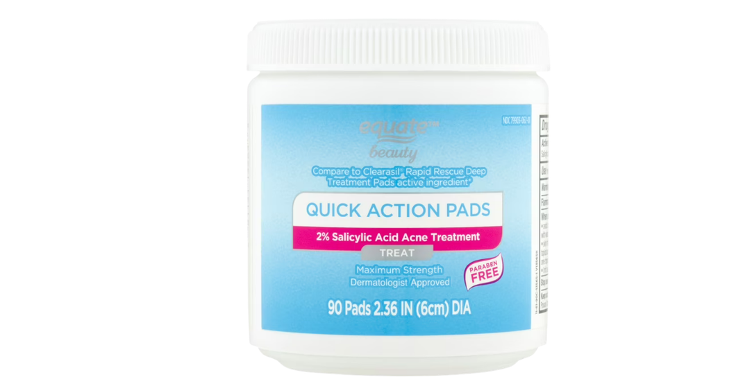Equate Acne Pads, Quick Action - Maximum Strength Wipes, Paraben Free, 90 Count