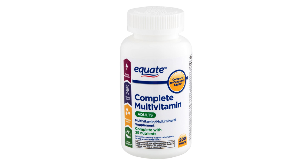 Equate Complete Multivitamins/Multimineral Supplement Adults 200 Tablets