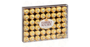 Ferrero Rocher Fine Hazelnut Chocolates, Chocolate Gift Box, 48 Count Flat, 21.2 oz