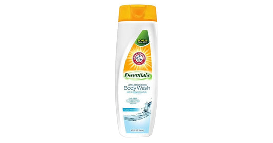 ARM &HAMMER Essential Ultra replenishing Body wash with baking soda Clear water 12 oz(354ml) U.S.A