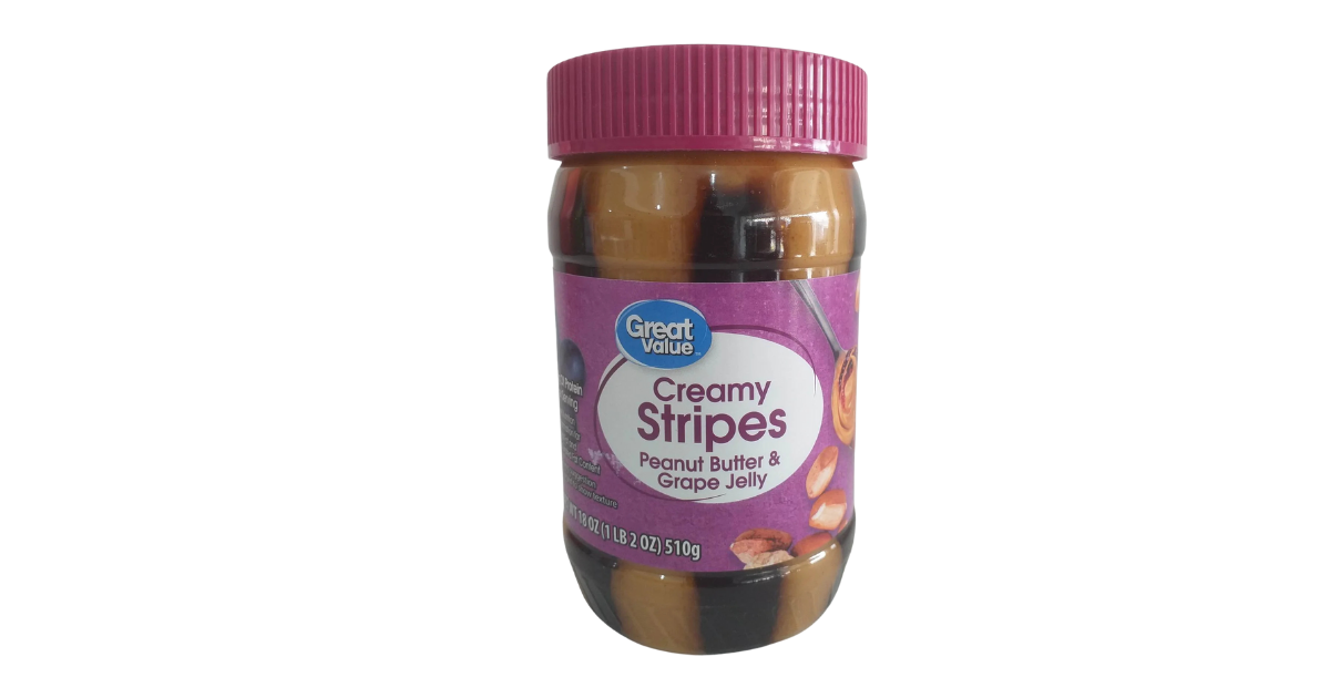 Great Value Creamy Stripes Peanut Butter & Grape Jelly, 18 oz (510g)