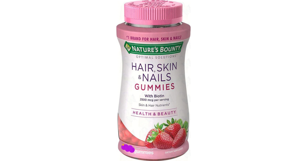 Hair, Skin, and Nails With Biotin by Nature's Bounty Multivitamin Supplement 90 Gummies