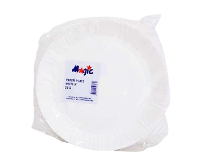 Magic Paper Plate White 9"
