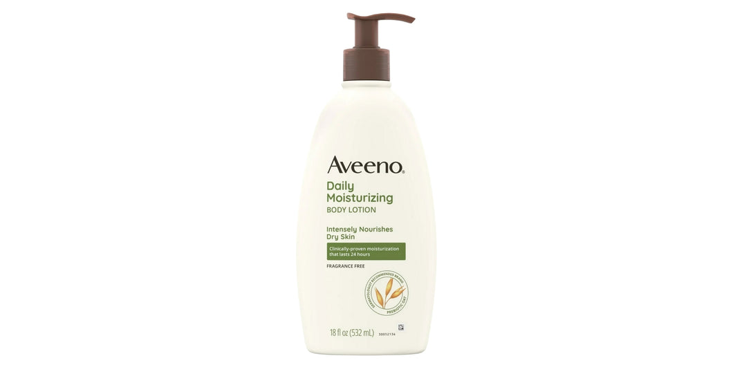 Aveeno Daily Moisturizing Body Lotion and Facial Moisturizer for Face, Body and Dry Skin, 18 oz