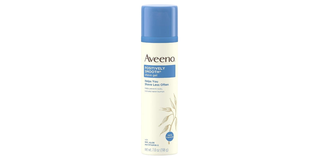 Aveeno Positively Smooth Shave Gel shaveless with Soy, Aloe and Vitamin E, 7 oz(198g)