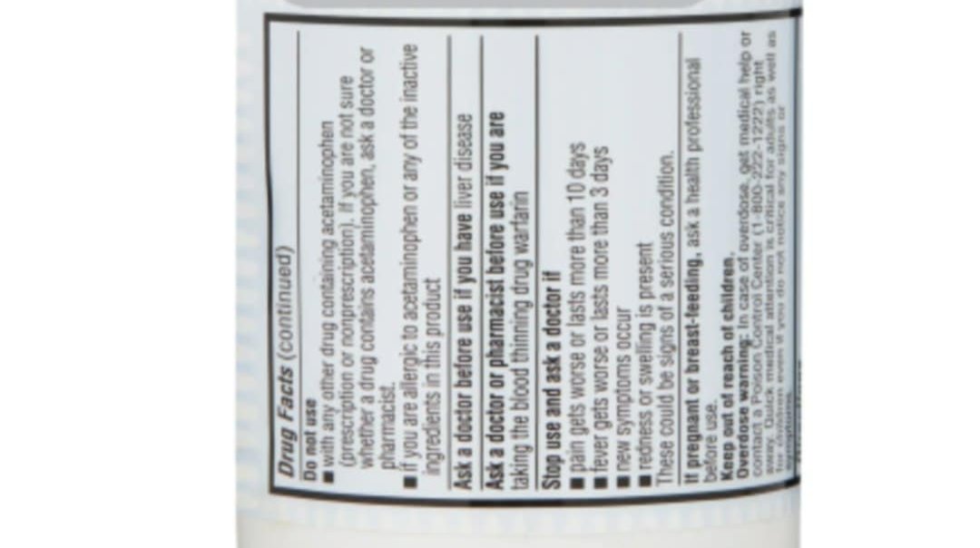 Equate Extra Strength Acetaminophen Pain Reliever/ Fever Reducer Caplets, 500 mg, 100 Count