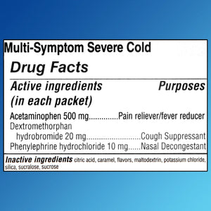 Equate Daytime Cold & Nighttime Cold & Cough Multi-Symptom Severe Relief Powder, over The Counter, 12 Count