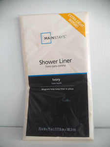 Mainstays Extra Light Weight Shower Liner - Ivory (177.8cm x 180.3 cm)