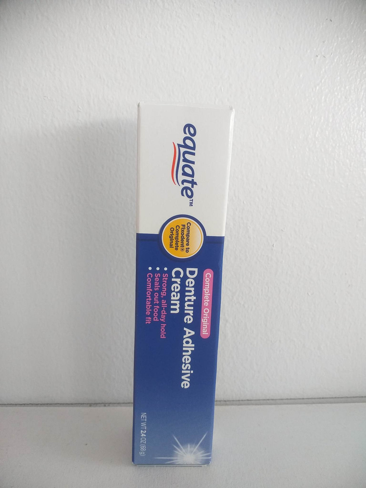 Equate Complete Original Denture Adhesive Cream, 2.4 oz(68g)