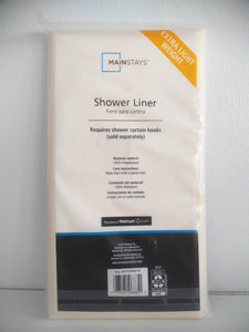 Mainstays Extra Light Weight Shower Liner - Ivory (177.8cm x 180.3 cm)