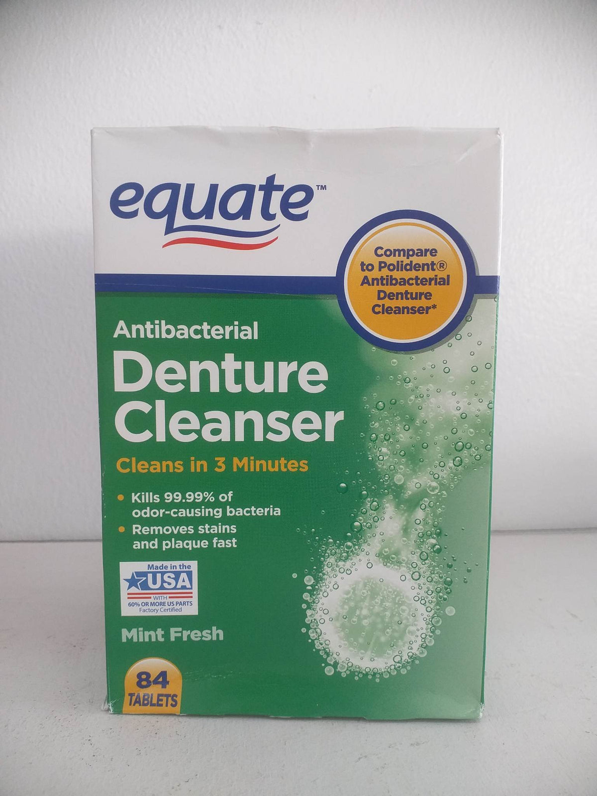 Equate Antibacterial Denture Cleansers Tablets, 84 Count