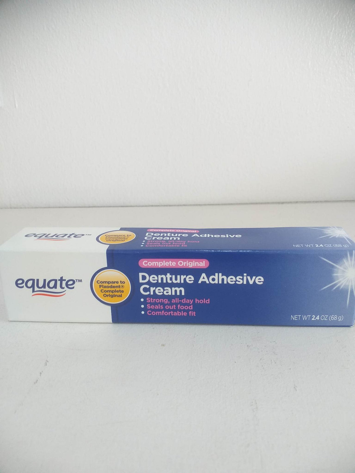 Equate Complete Original Denture Adhesive Cream, 2.4 oz(68g)
