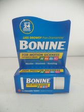 Load image into Gallery viewer, Bonine Motion Sickness and Nausea Relief Travel Pack, Chewable Tablets, Raspberry, 12 Ct
