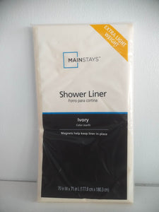 Mainstays Extra Light Weight Shower Liner - Ivory (177.8cm x 180.3 cm)