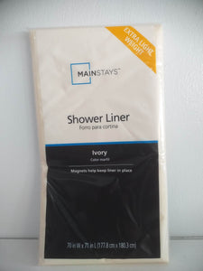 Mainstays Extra Light Weight Shower Liner - Ivory (177.8cm x 180.3 cm)