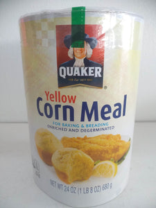 Quaker Yellow Enriched and Degerminated Corn Meal Canister, 24 oz