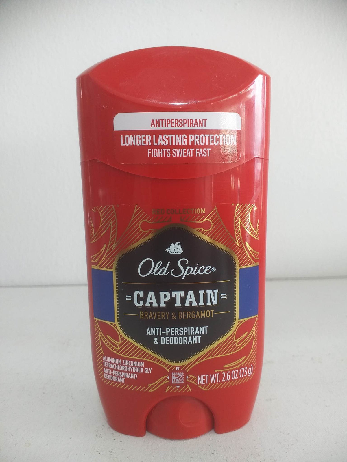 Old Spice Antiperspirant for Men, Captain Bravery & Bergamot Scent 2.6oz (73g)