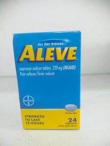ALEVE  Pain Reliver/fever reducer 220mg 24 caplets