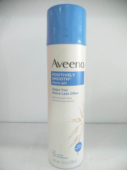 Aveeno Positively Smooth Shave Gel shaveless with Soy, Aloe and Vitamin E, 7 oz(198g)