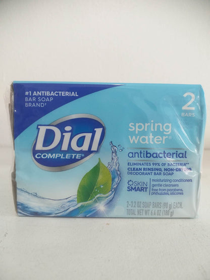 Dial Antibacterial Deodorant 2 Bar Soap Spring Water (180g )