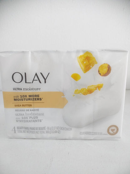 Olay 10x Moisture Ultra Moisture Shea Butter Beauty Bar 3.75 oz, 4 bar soap